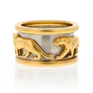 Cartier 18K Gold Walking Pantheres Ladies Ring